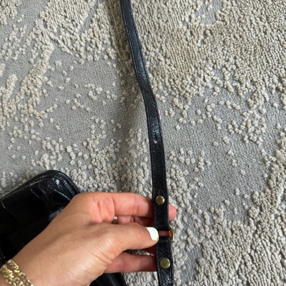 Vintage Brahmin Crocodile croc Embossed Leather Crossbody rectangle Bag small - Picture 10 of 10